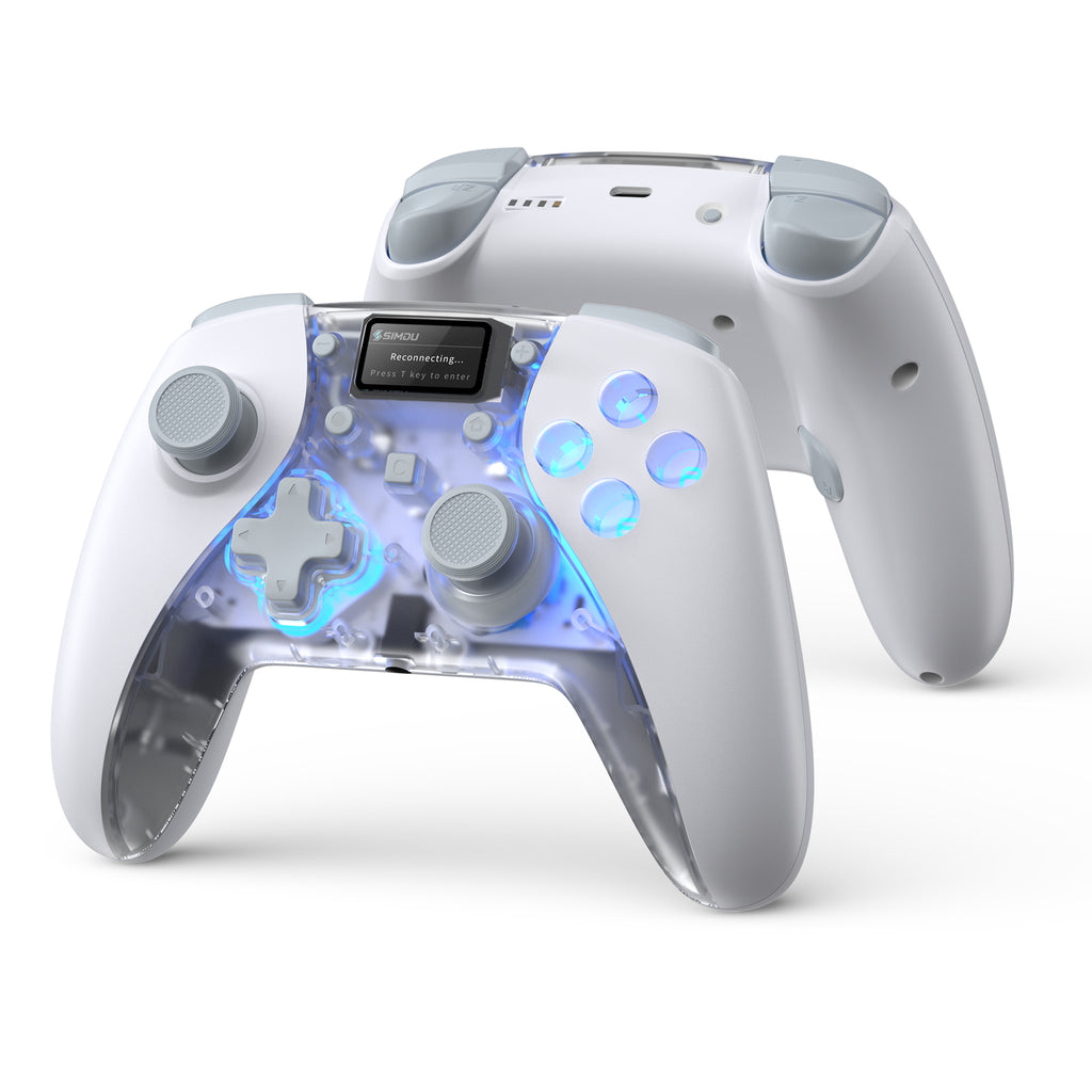 SIMDU Starship-01 Wireless Game Controller with RGB Lighting, Hall Effect Joysticks & Motion Control
