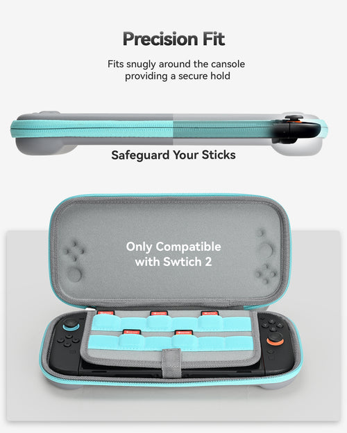 SIMDU Switch 2 Slim Carrying Case with 12 Game Card Slots – Portable Protective Hard Shell