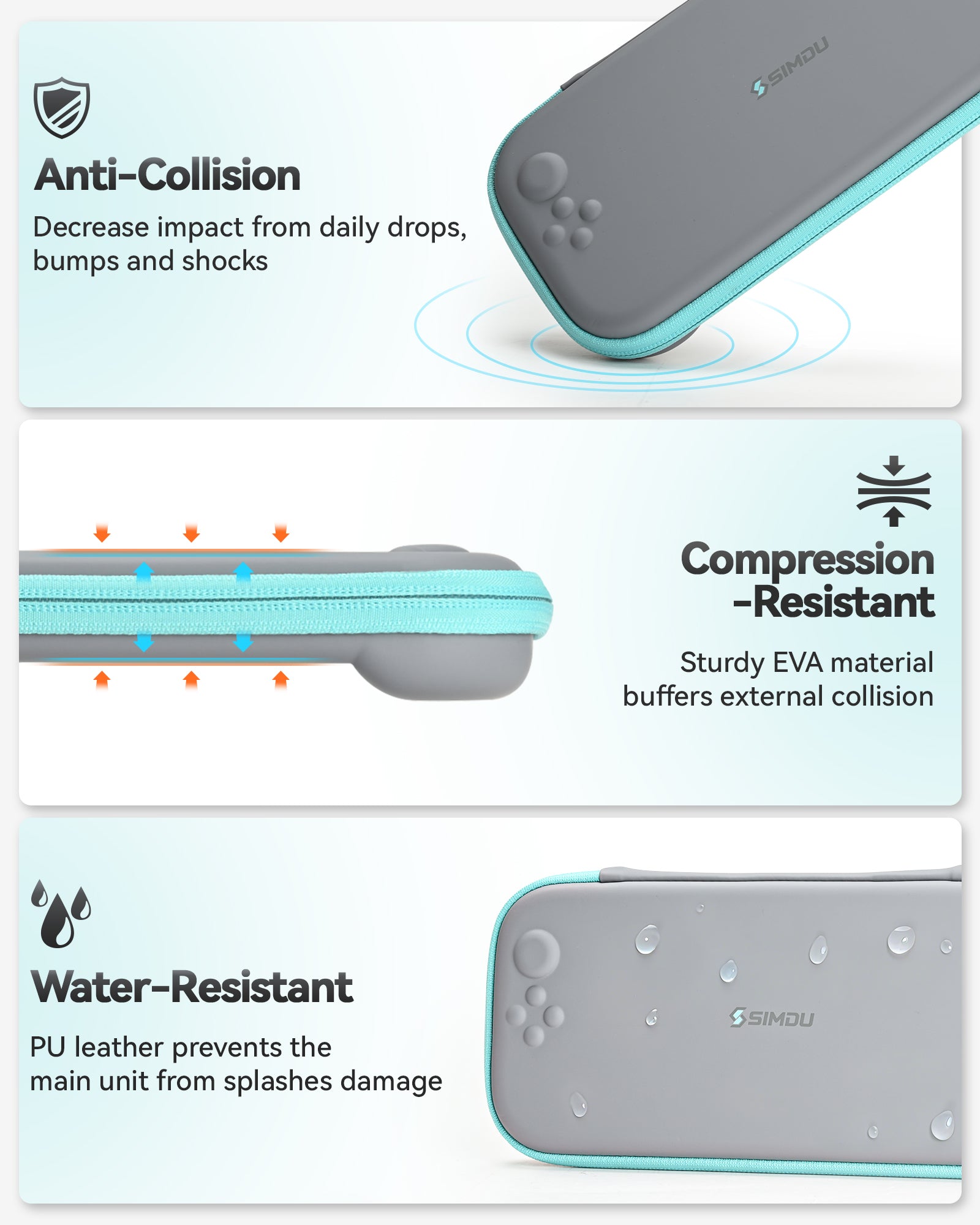 SIMDU Switch 2 Slim Carrying Case with 12 Game Card Slots – Portable Protective Hard Shell