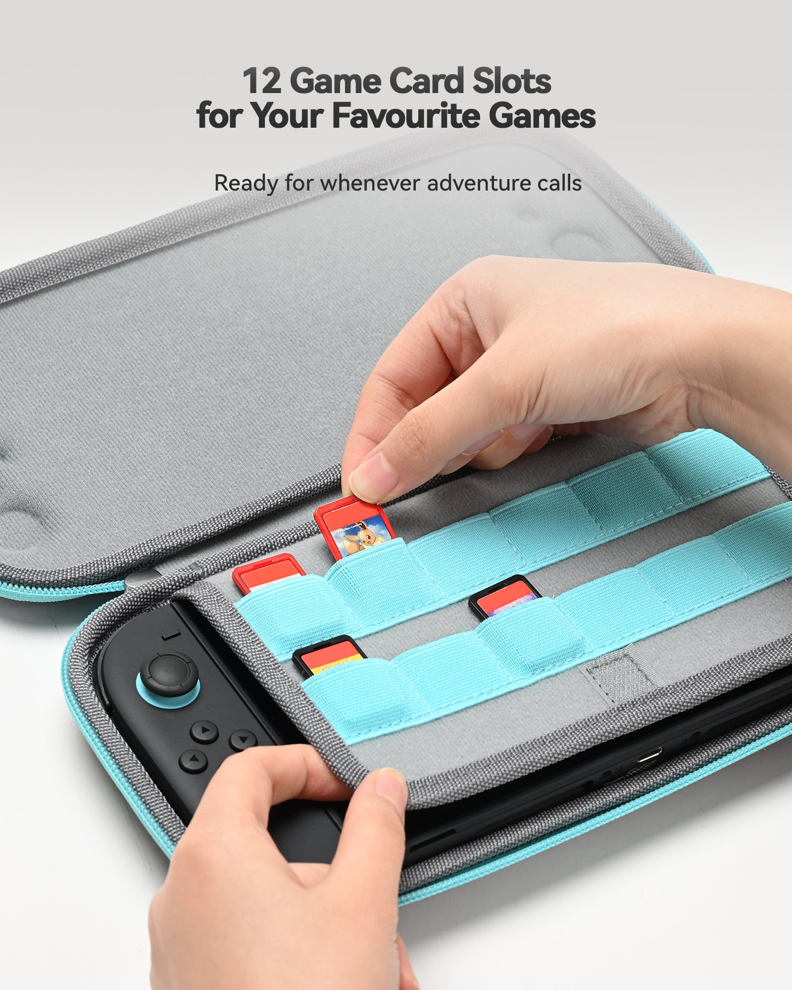 SIMDU Switch 2 Slim Carrying Case with 12 Game Card Slots – Portable Protective Hard Shell