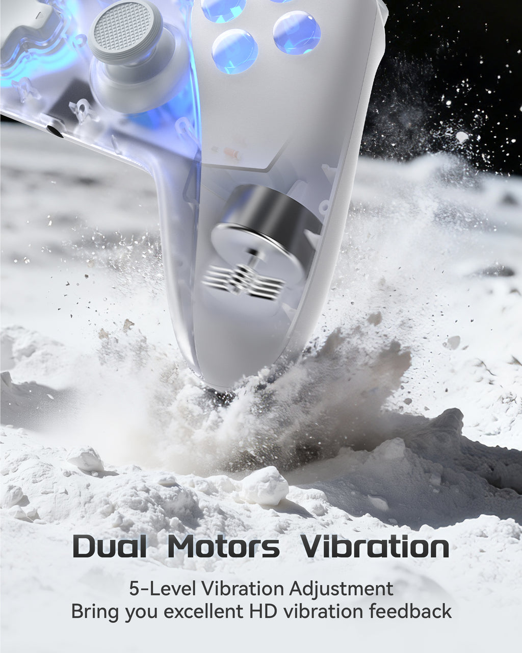 SIMDU Starship-01 Wireless Game Controller with RGB Lighting, Hall Effect Joysticks & Motion Control