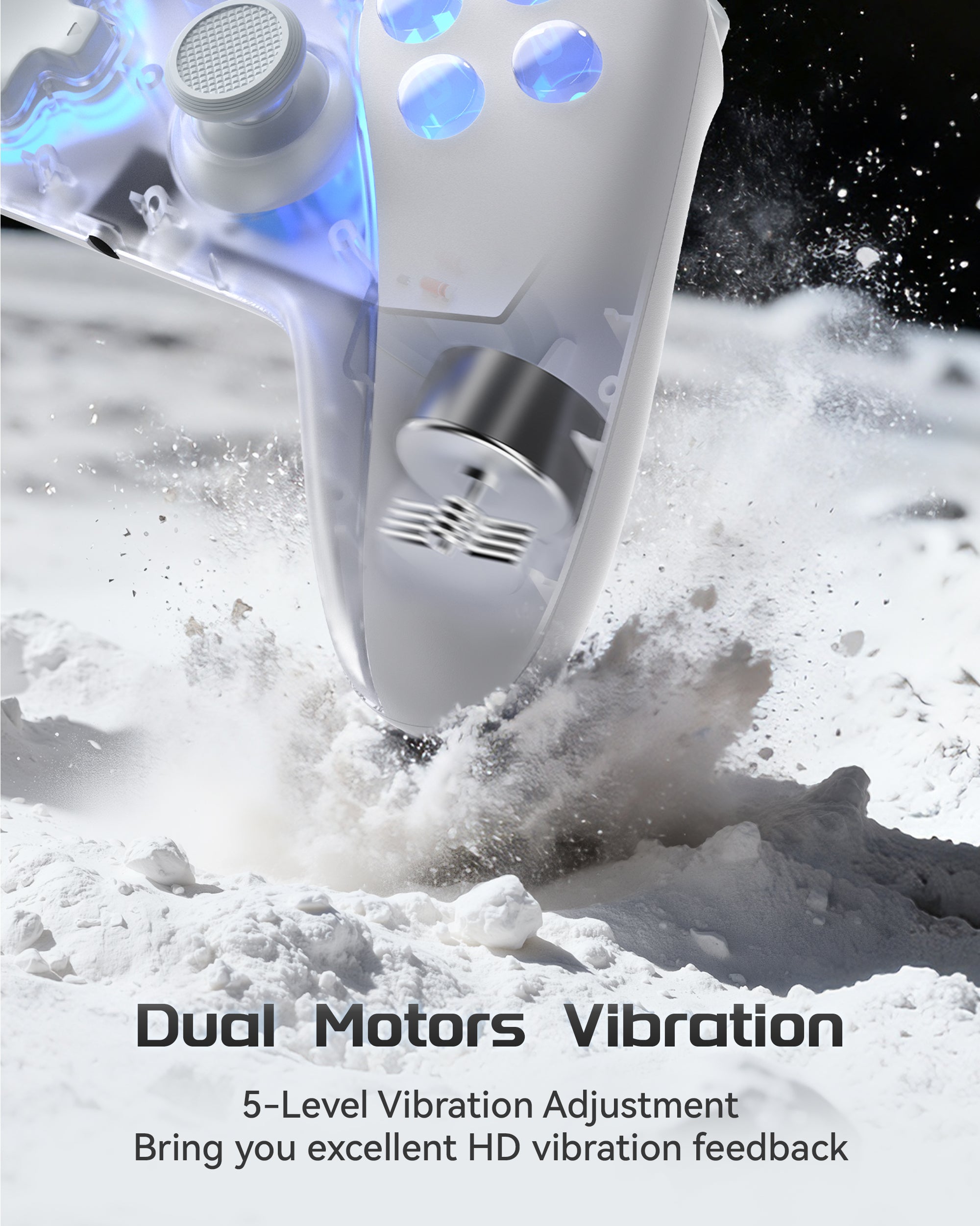 SIMDU Starship-01 Wireless Game Controller with RGB Lighting, Hall Effect Joysticks & Motion Control