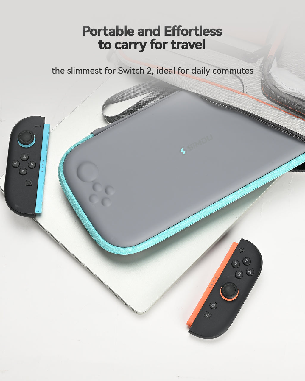 SIMDU Switch 2 Slim Carrying Case with 12 Game Card Slots – Portable Protective Hard Shell